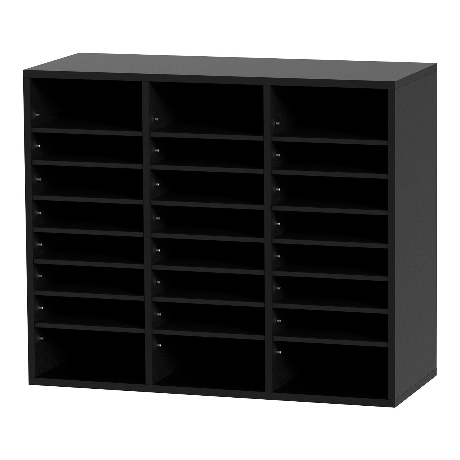 Wood Literature Organizer – 24-Slot File Sorter with Removable Shelves