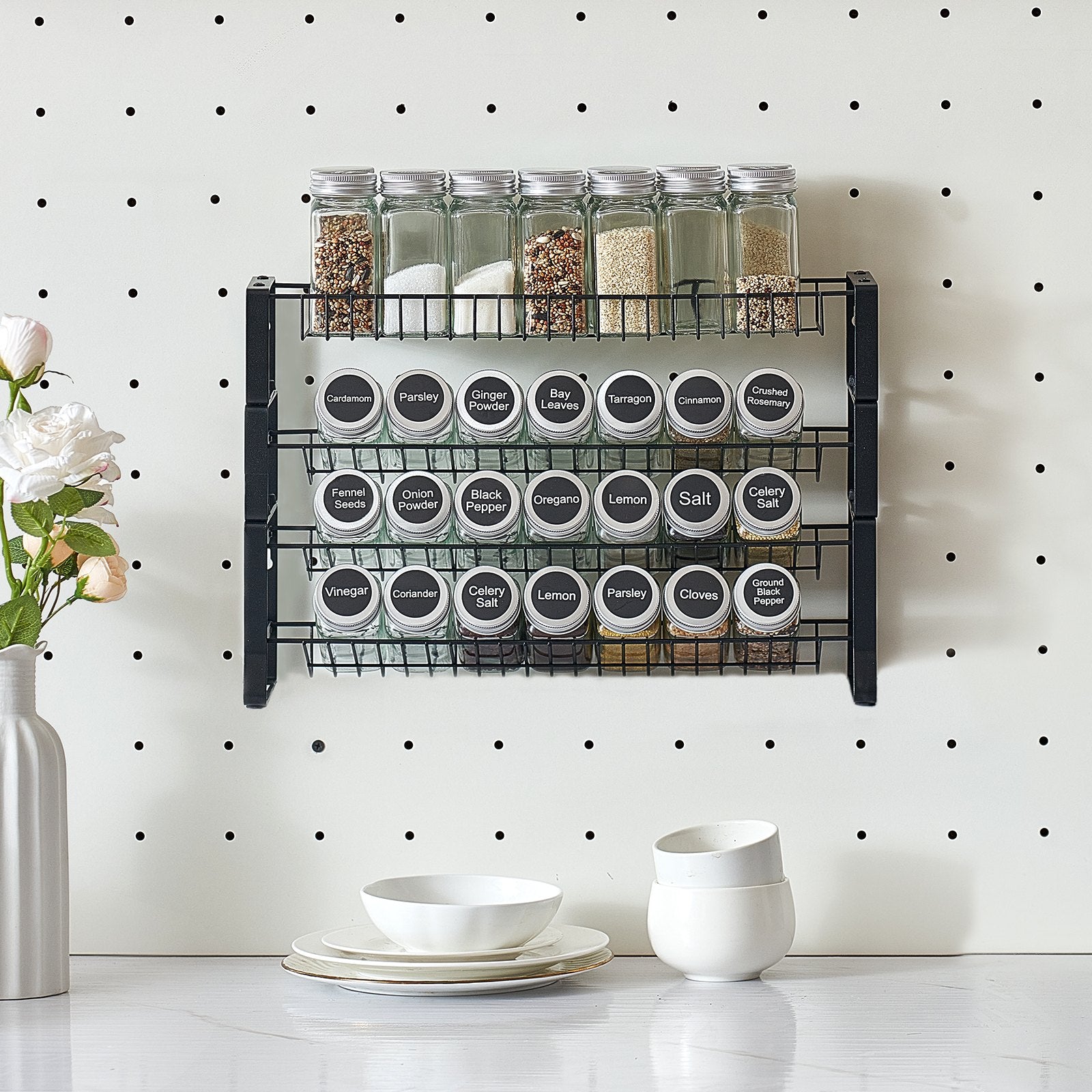 Kitchen Spice Rack Organizer – 18×11 Countertop & Cabinet Storage