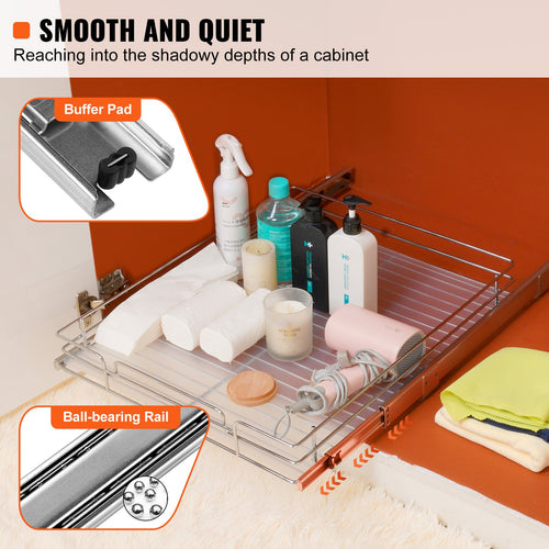 Pull-Out Under Sink Organizer – Heavy Duty Sliding Storage Rack