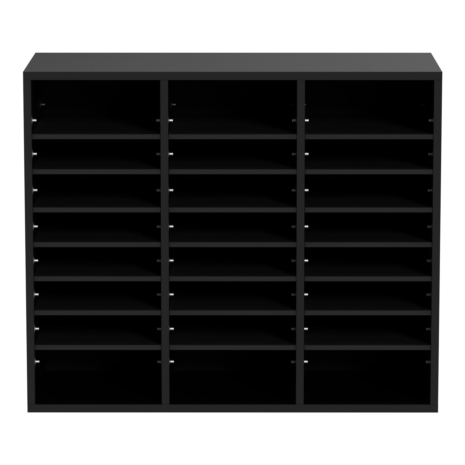 Wood Literature Organizer – 24-Slot File Sorter with Removable Shelves