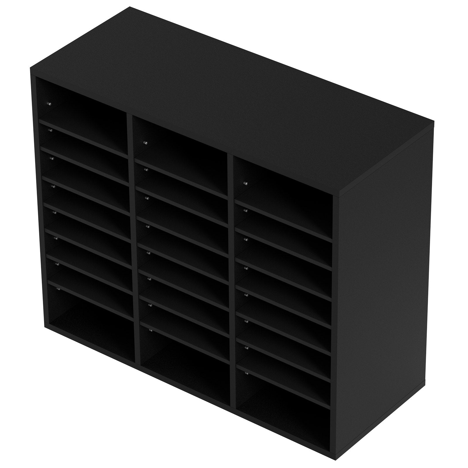 Wood Literature Organizer – 24-Slot File Sorter with Removable Shelves